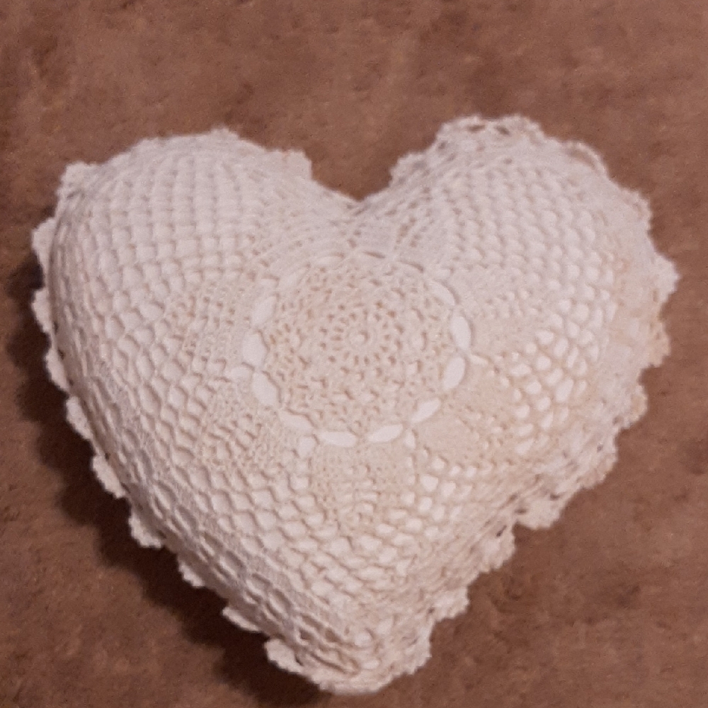 Crochet Heart Pillow
